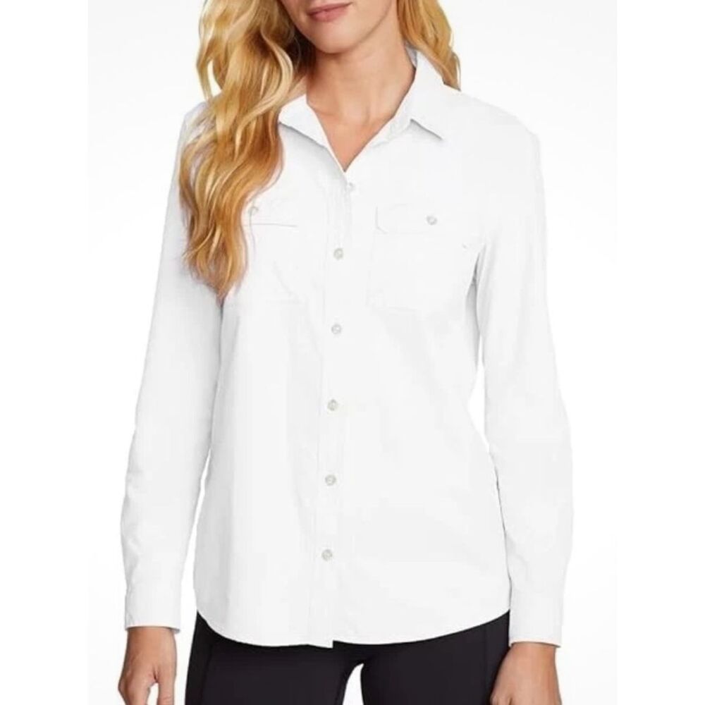 Eddie Bauer Mountain Ripstop Long Sleeve Shirt White Size XL, NEW NWT